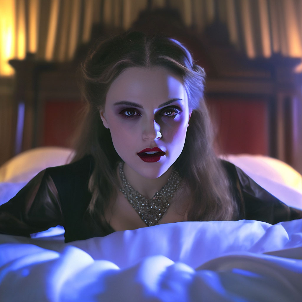 Красивая девушка вампир из фильма …» — создано в Шедевруме