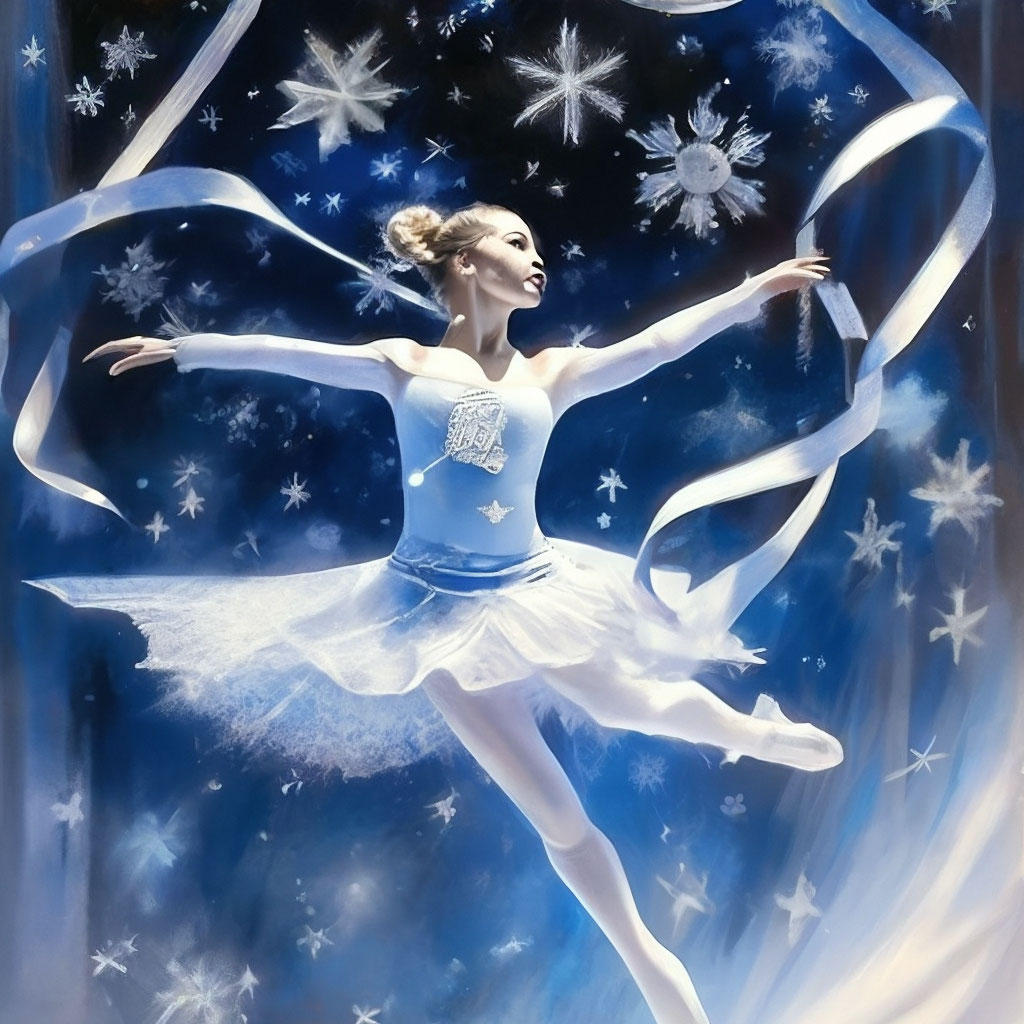 Наклейка гелвая снежинка балерина 16 см Новогодняя сказка 972679