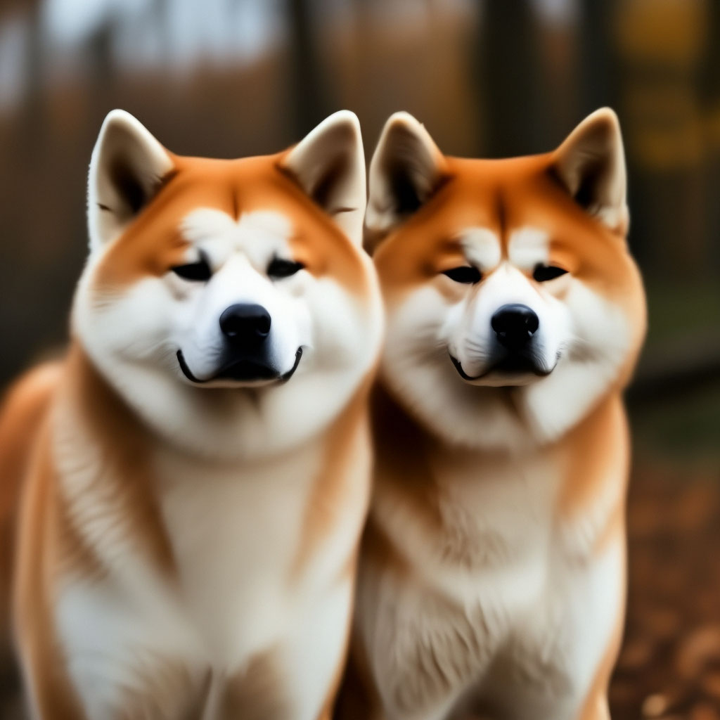 Две собаки породы Акита Ину одна …» — создано в Шедевруме