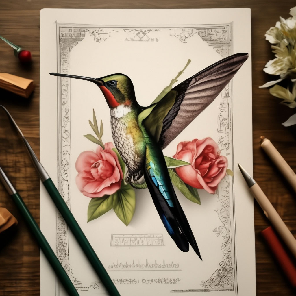 Как нарисовать колибри поэтапно: урок рисования карандашом | Крылья Вдохновения