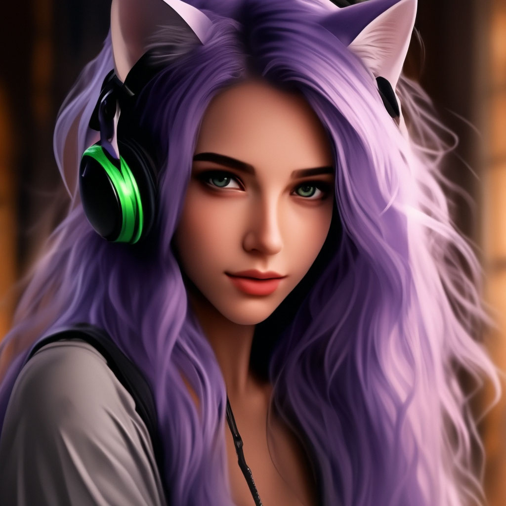 Девушка кошка арт