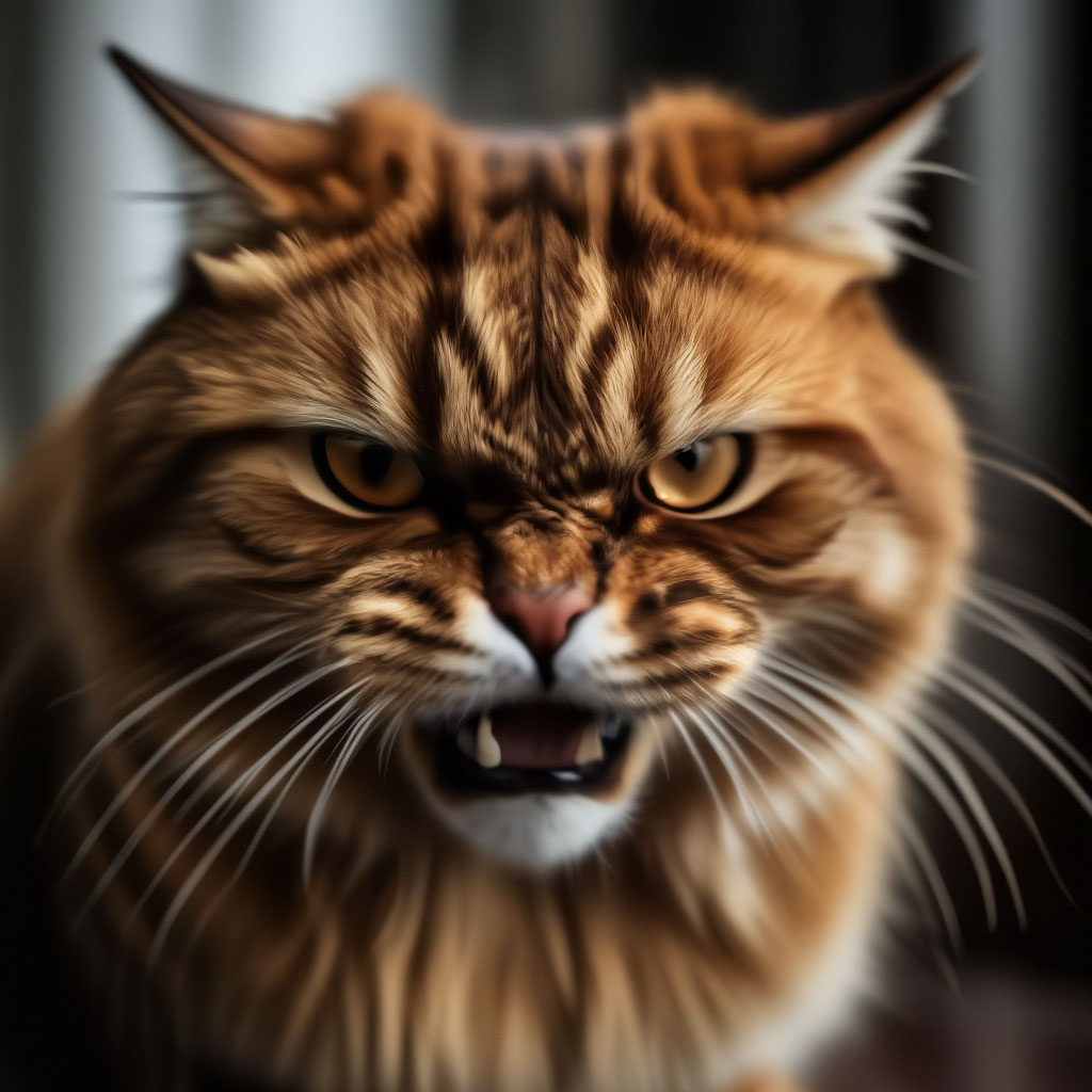 "Angry cat" - image created in Shedevrum
