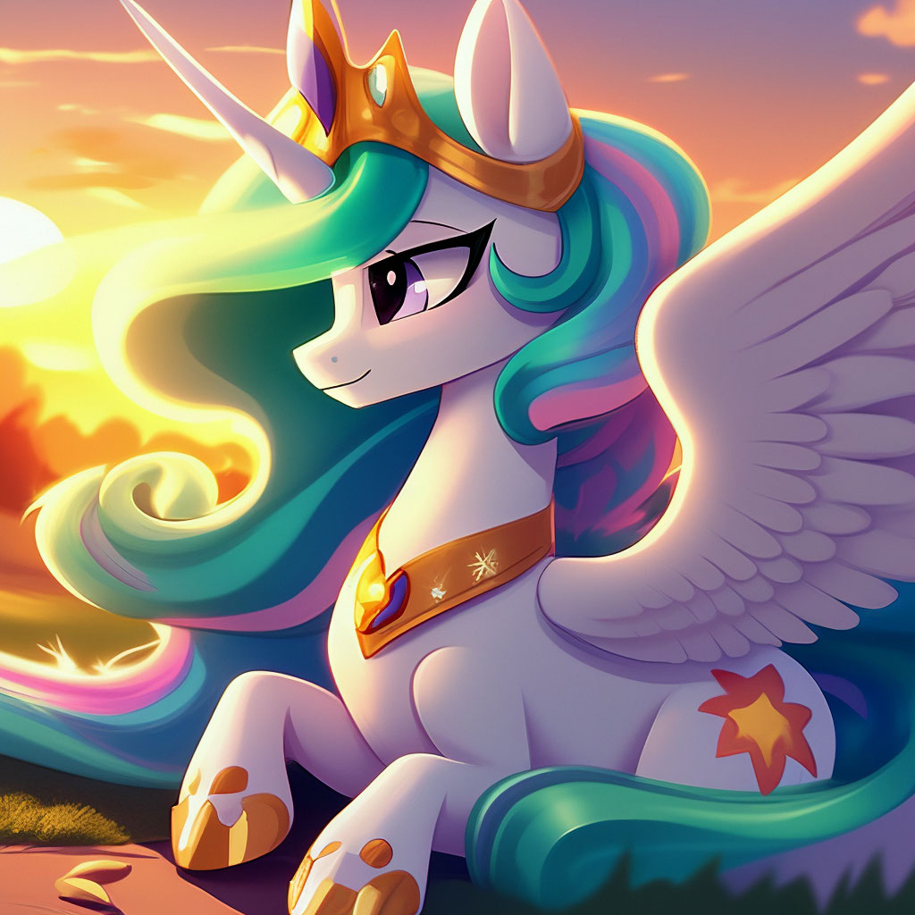 Princess Celestia from My little pony image created in Shedevrum