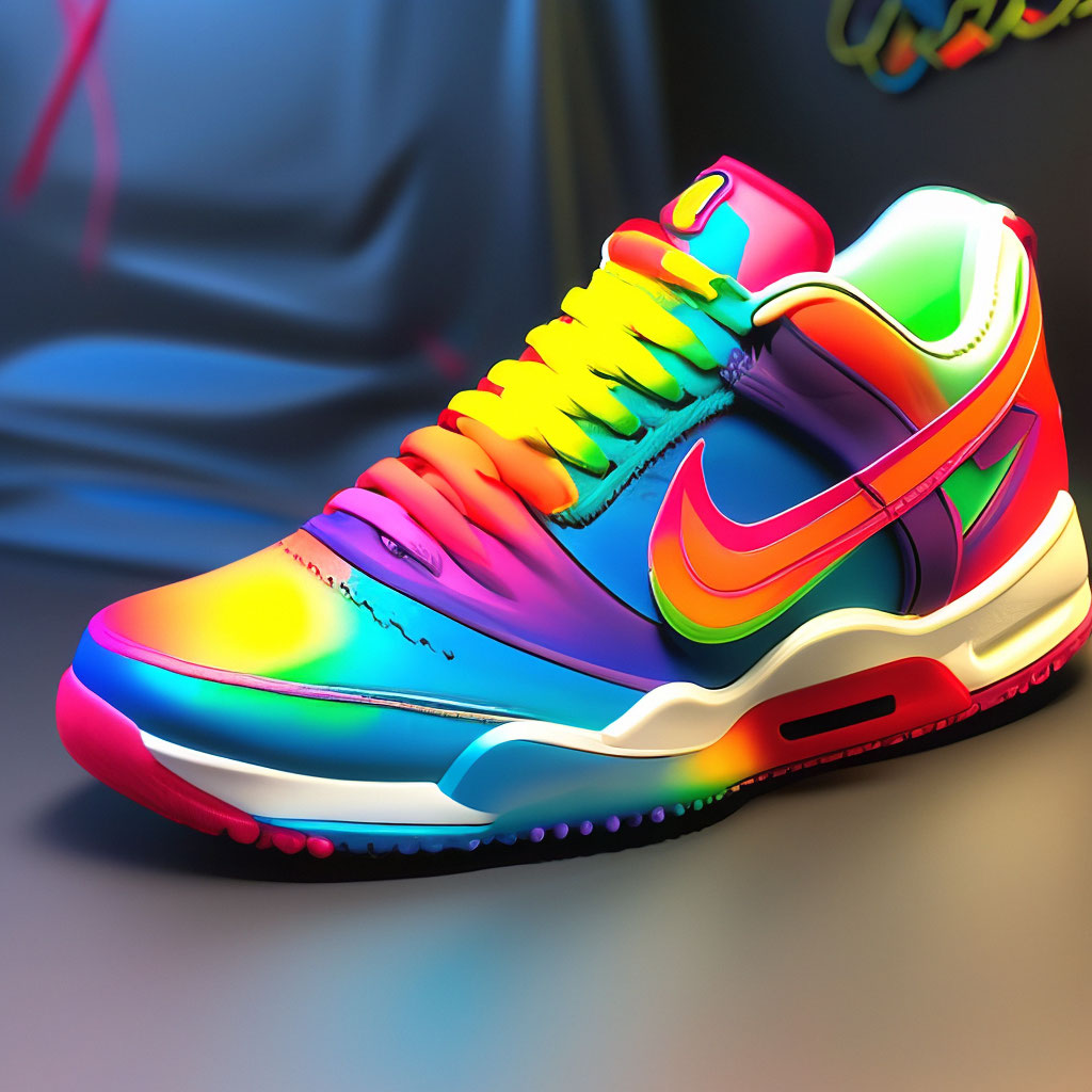 NIKE AIR rainbow image created in Shedevrum