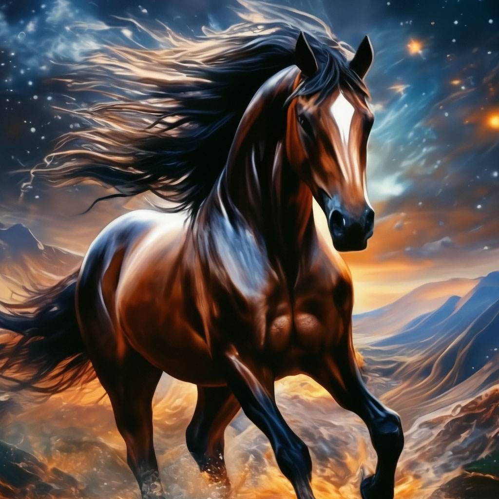 Раскраска Лошадь породы Кигер-мустанг | Раскраски Лошадь