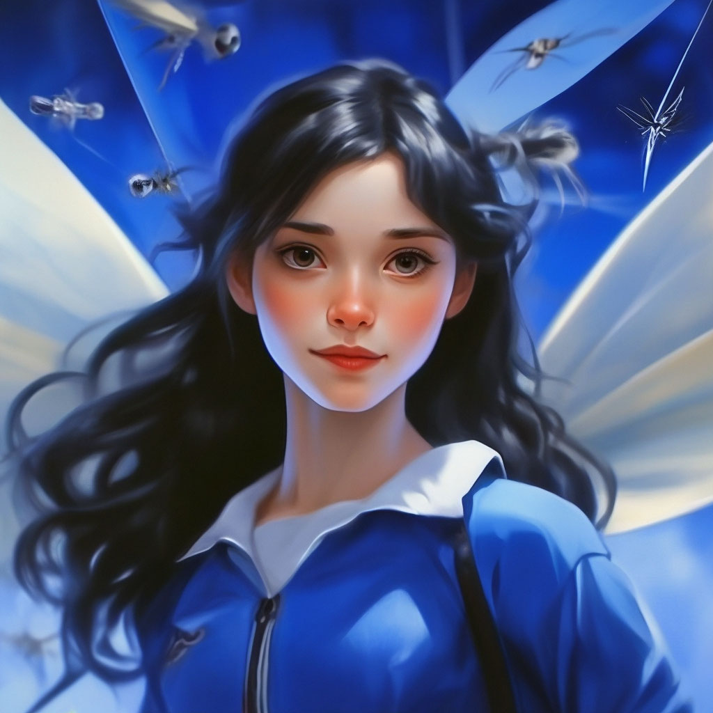 Девушка ставшая голубой мухой, худая…» — создано в Шедевруме