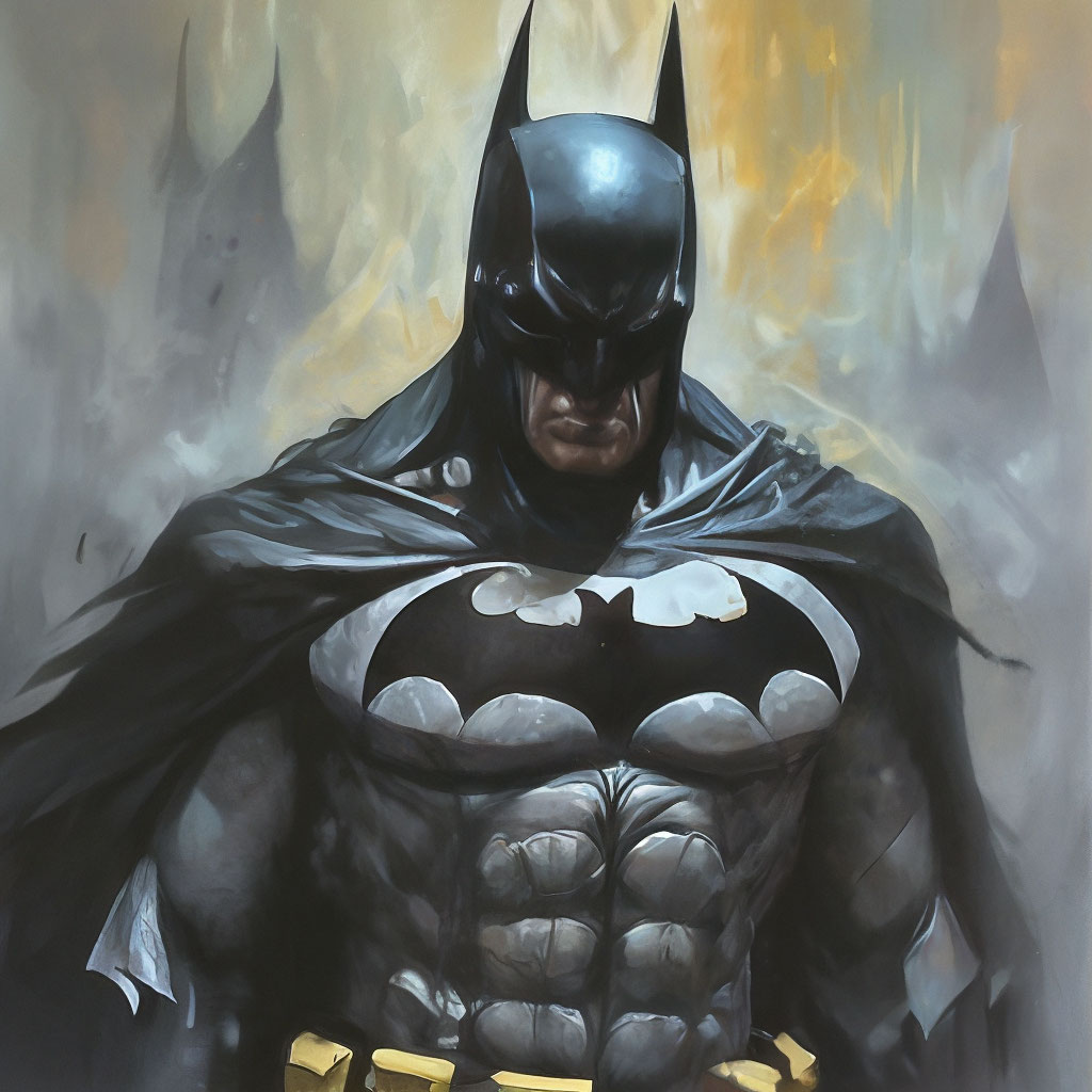 Batman, oil painting, loneliness, …» — создано в Шедевруме