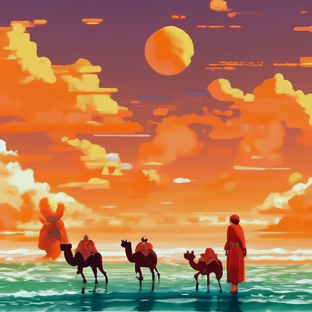 Оранжевое Небо Оранжевое Море …» — Создано В Шедевруме