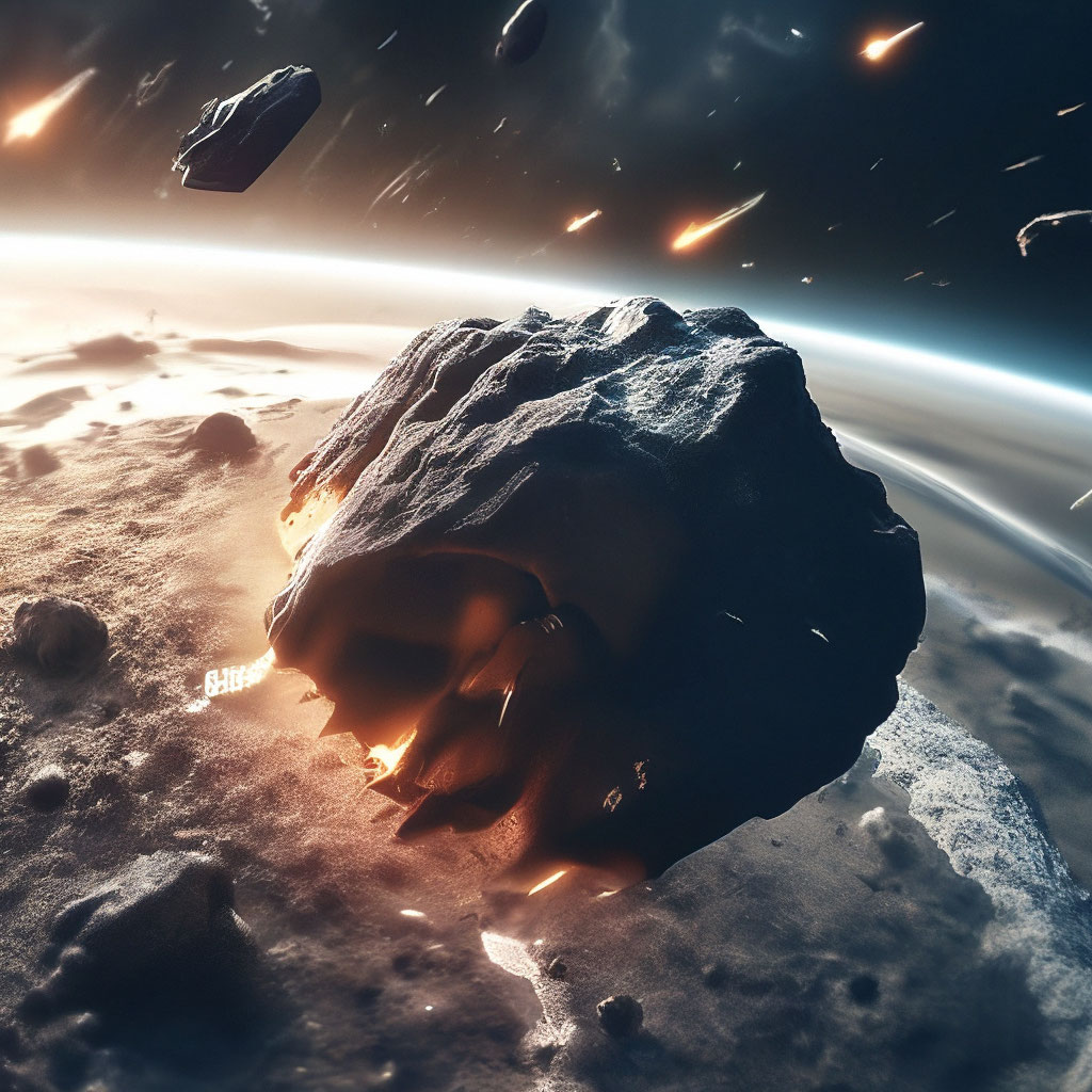 Падающий метеорит фон космос рядом …» — создано в Шедевруме