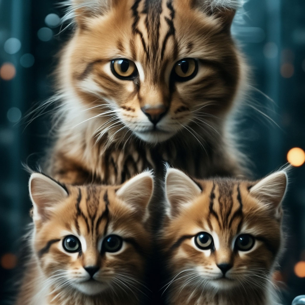 Пампасская кошка с котятками фото» — создано в Шедевруме