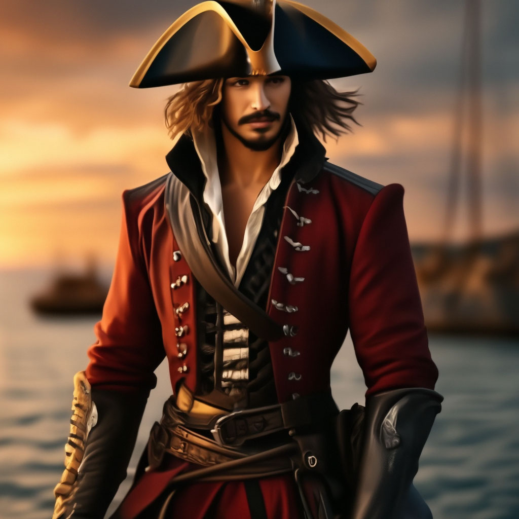 Captain Hook is a thin man with …» — создано в Шедевруме