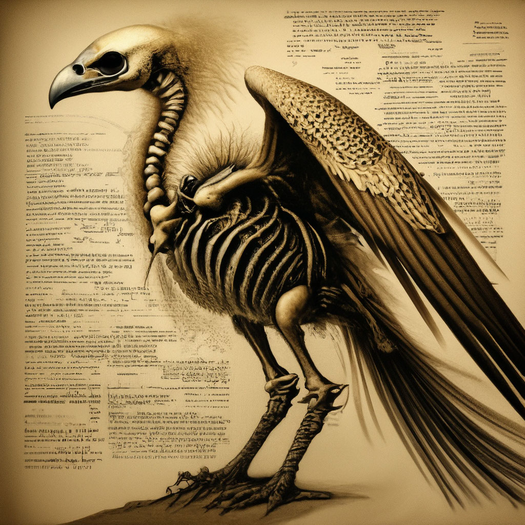 The skeleton of a bird.