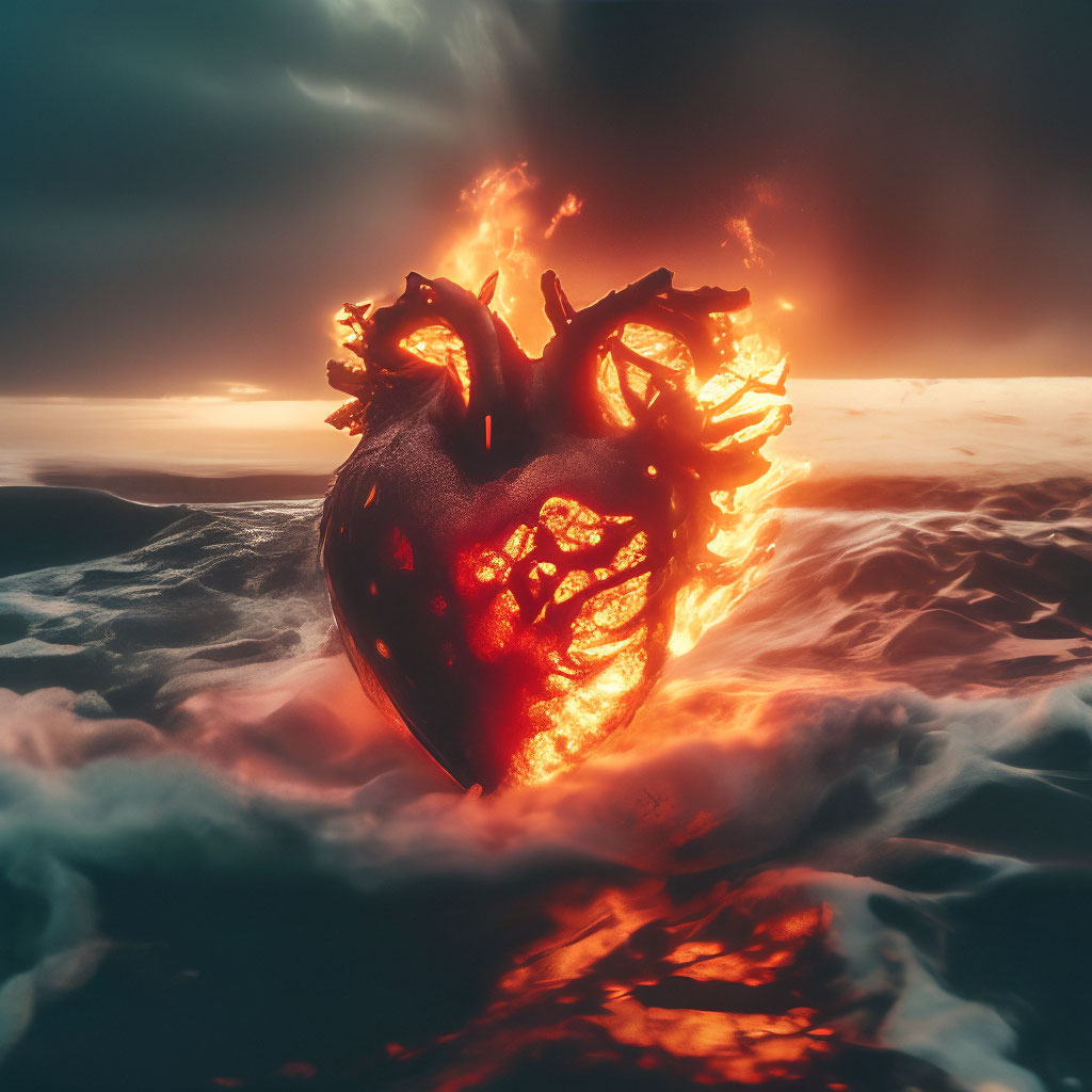 Сердце огня, сердце в огне, огонь в форме сердца