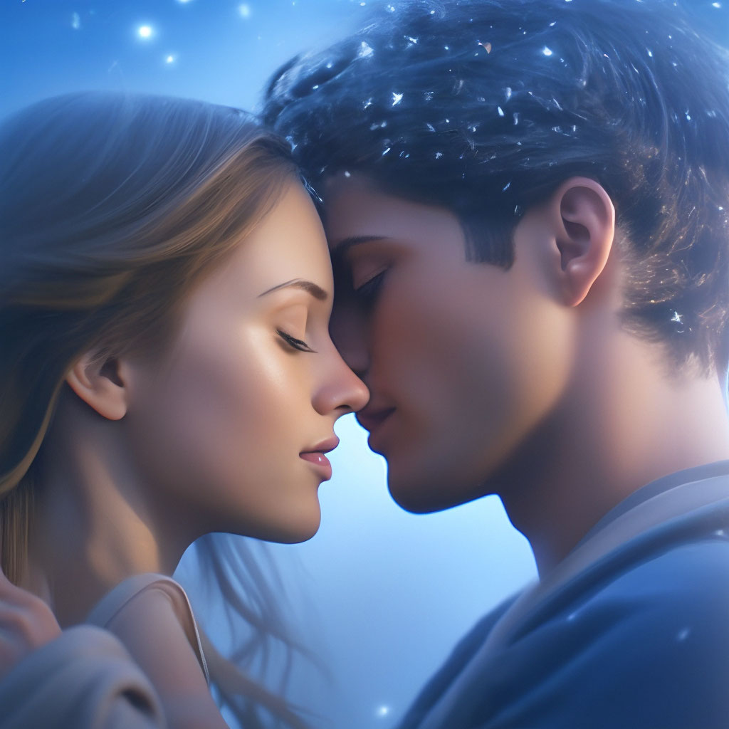 Романтика, звезды, туман, голубой фон…» — создано в Шедевруме