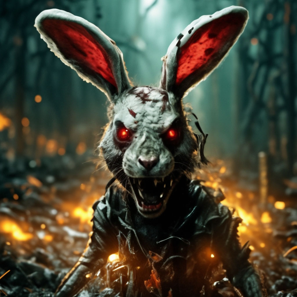 Кролик-зомби с выразительной проработкой