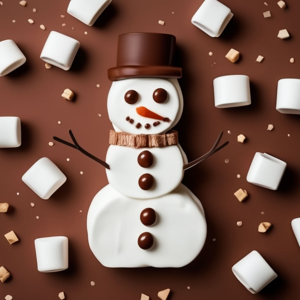 Фигурный шоколад ручной работы - Снеговик (125 гр)