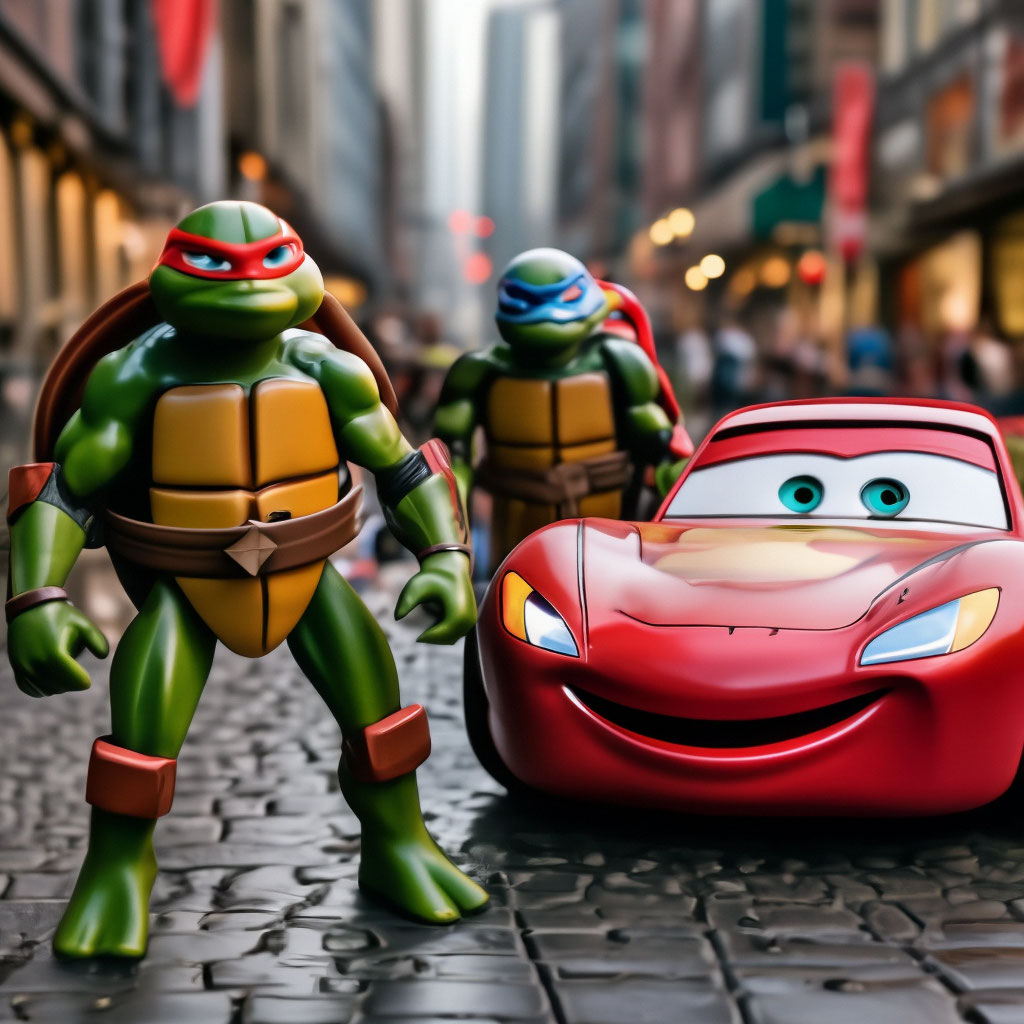 Ninja turtles and lightning mcqueen