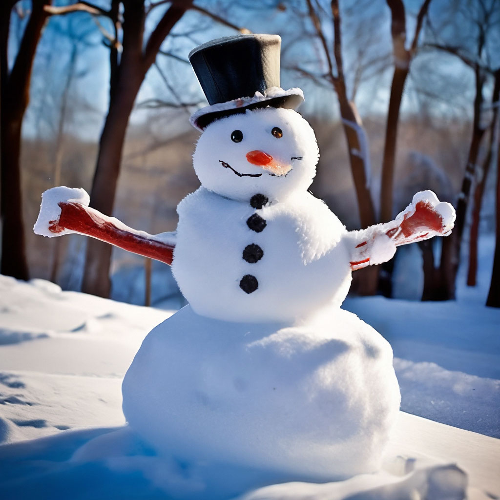 Snowman and palmtree christmas card