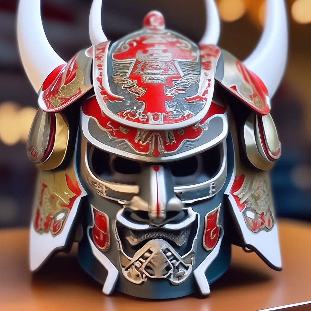 Гуаш, искусство шлем Кабуто и маска…» — создано в Шедевруме
