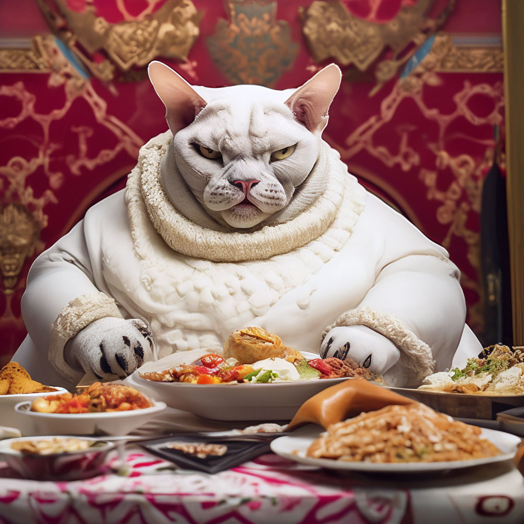Лысый толстый кот