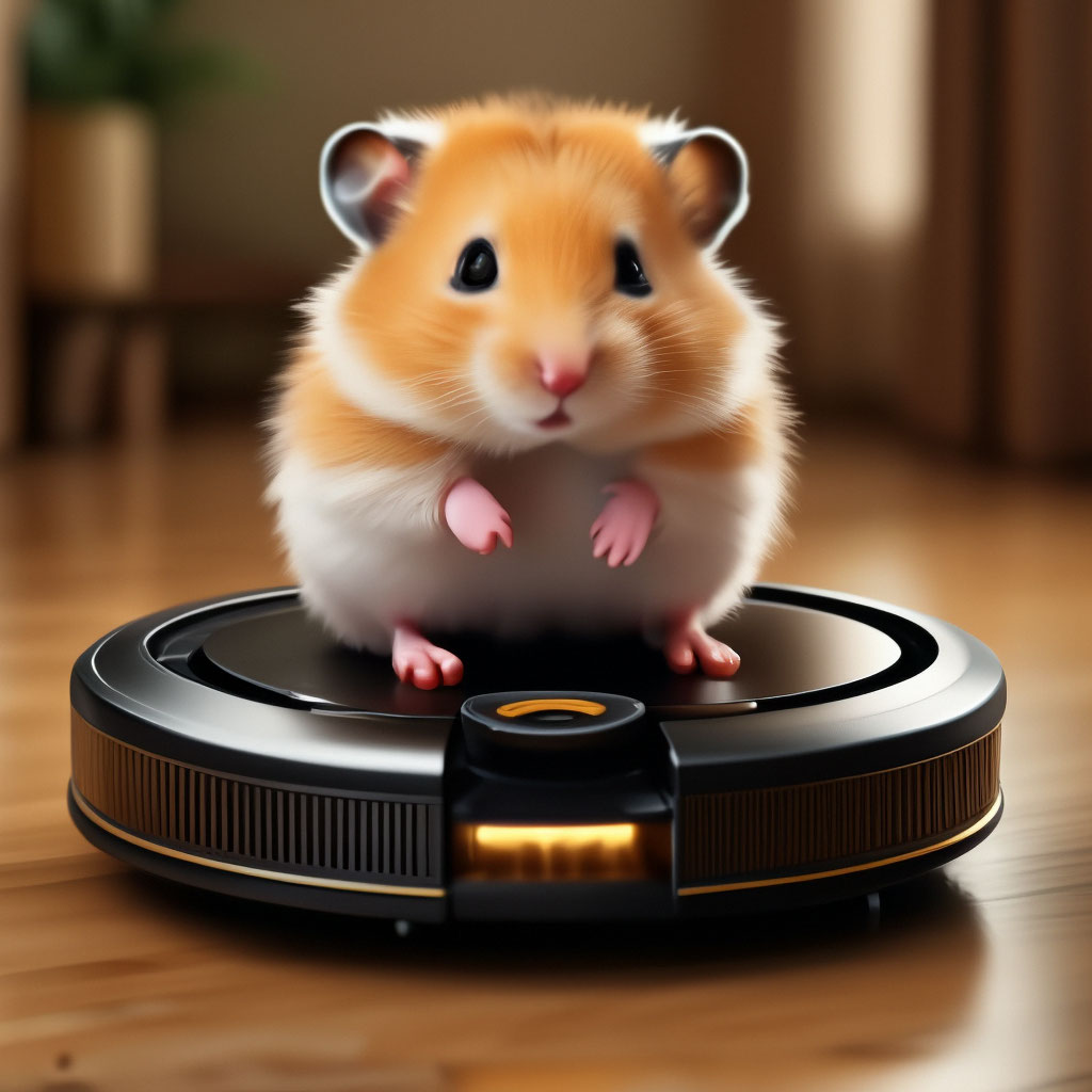 Robot vacuum cleaner, a tiny … — image created in Shedevrum