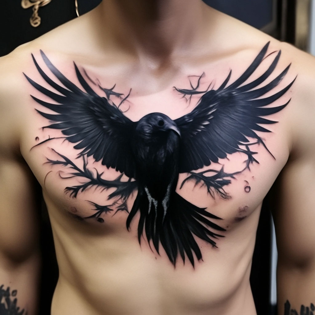 Мужская татуировка с птицей: выбор мотива и места на теле