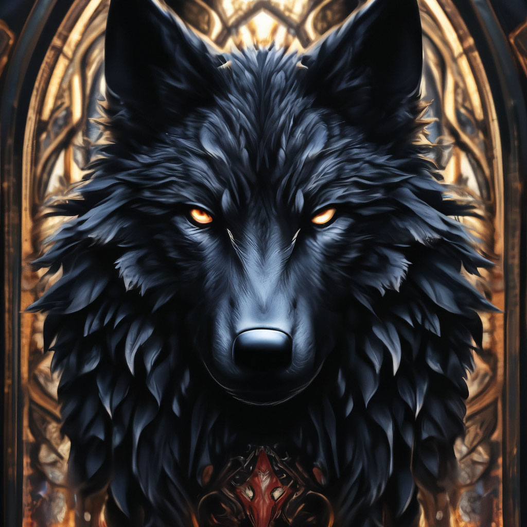 Черный волк в готическом стиле …» — создано в Шедевруме