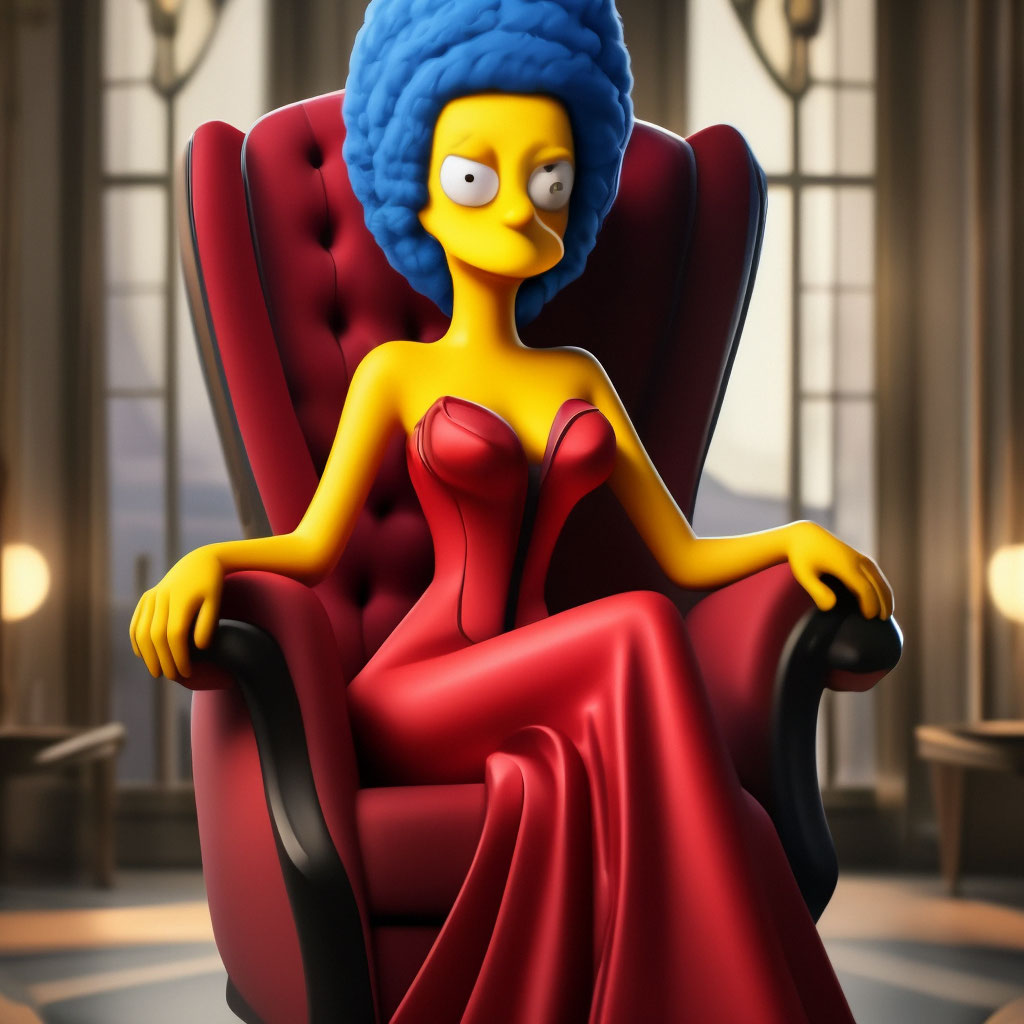 marge simpson burgundy dress Women's Marge Deluxe Costume  Halloween Hallway