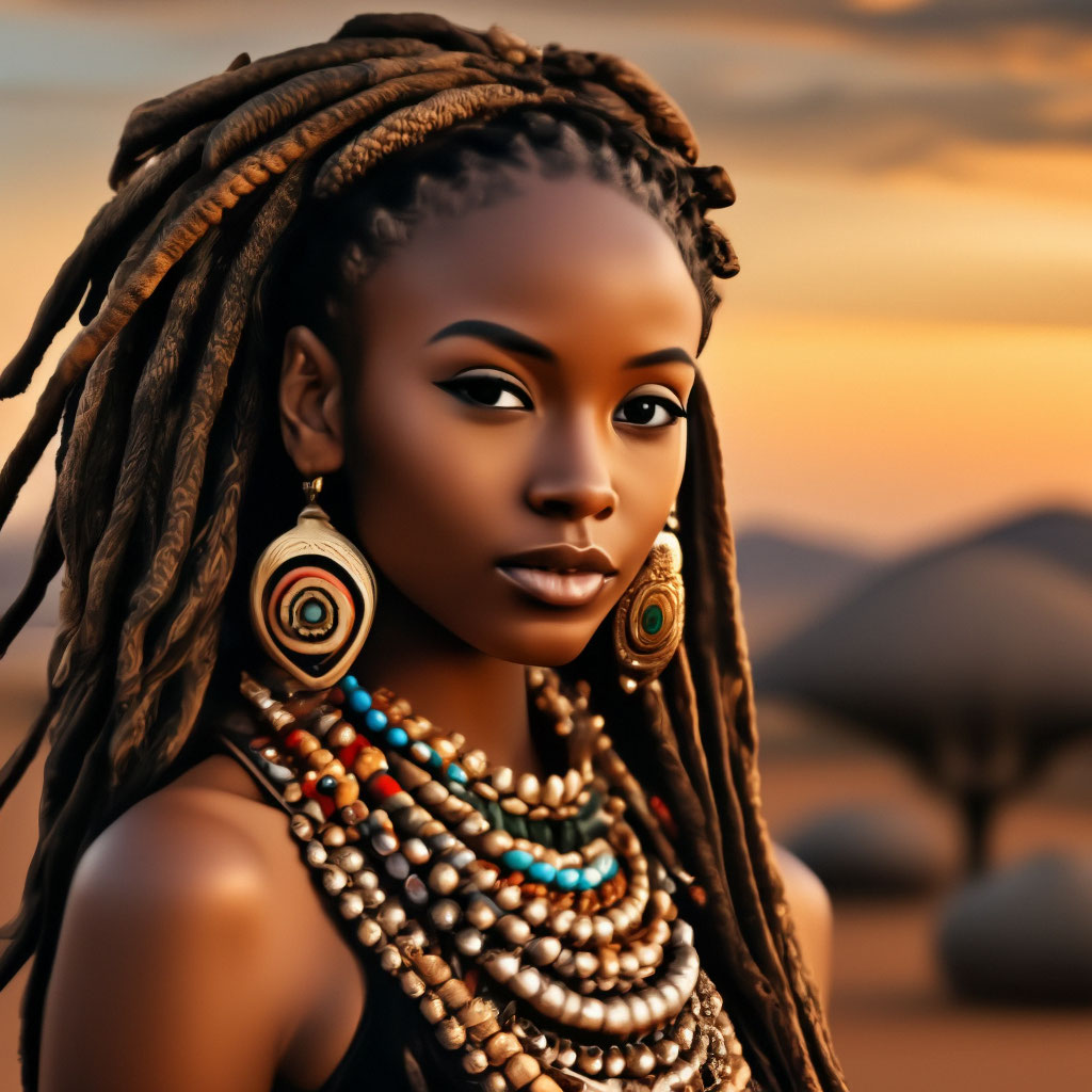 Красивая молодая девушка африканка с…» — создано в Шедевруме