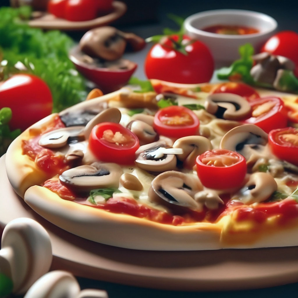 Пицца со свининой, грибами, сыром моцарелла - рецепт приготовления с фото