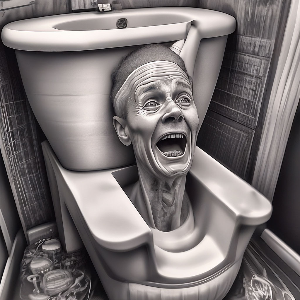 «Голова вылезает из туалета и поёт…» — создано в Шедевруме