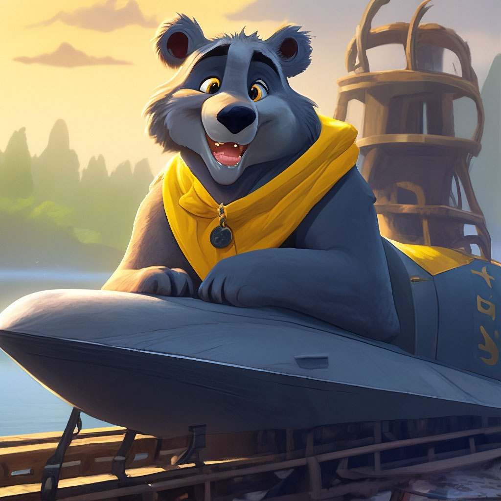 Baloo Disney Cartoon Animals Premium Vector | Cute Animals Hot Air