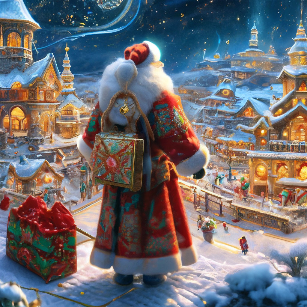Новогодняя открытка 3Д панорама «Снежинки» - WOWcards — объемные 3Доткрытки