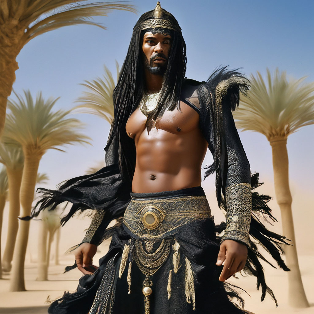 Могучий мужчина. Египтяне темная кожа.