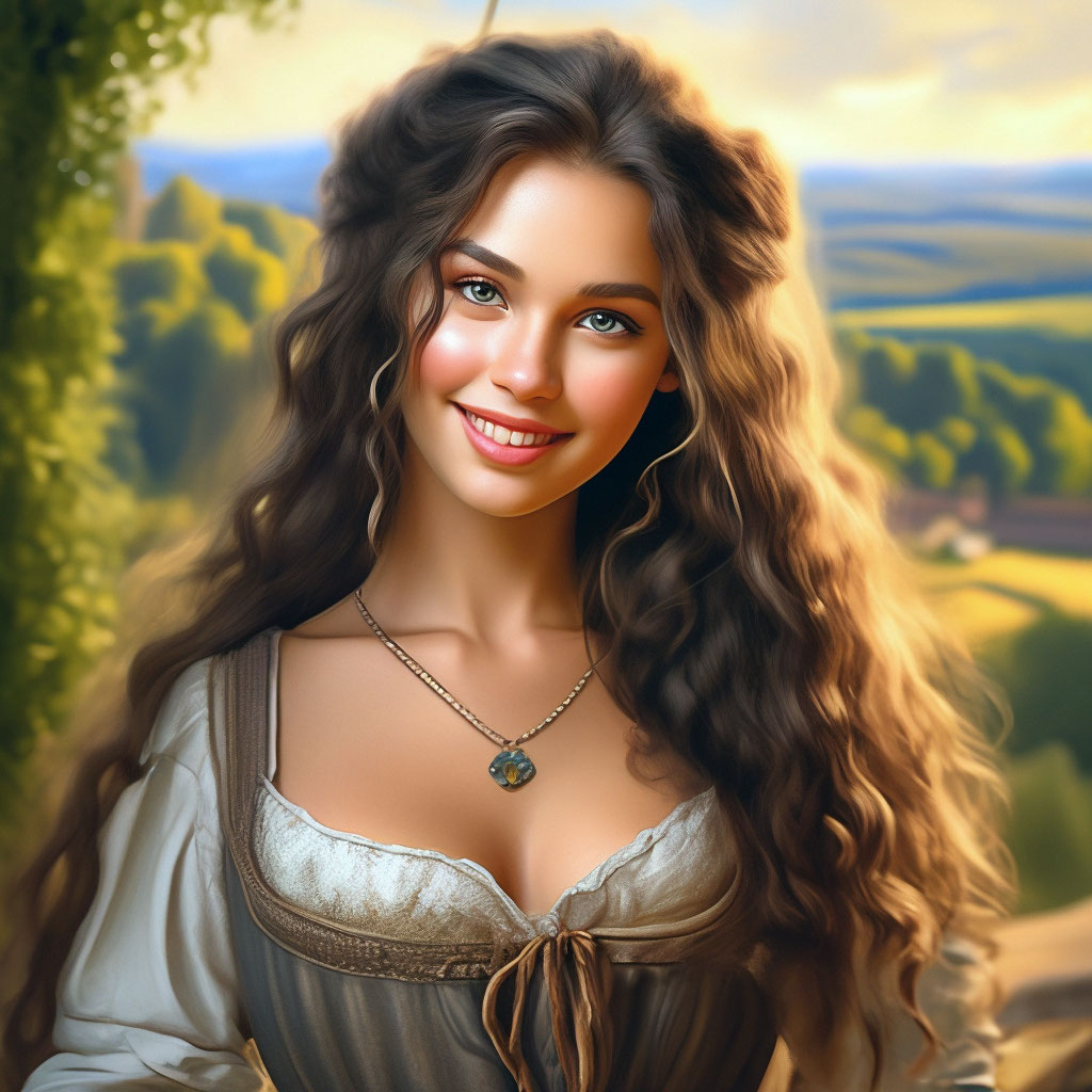 «Деревенская красавица 18 век, большие …» — создано в Шедевруме