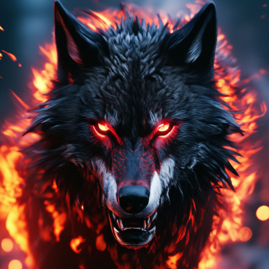 Black Anime Wolf Mad