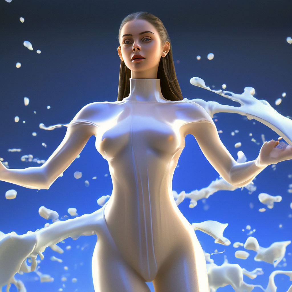 Девушка в молоке, выразительные черты…» — создано в Шедевруме