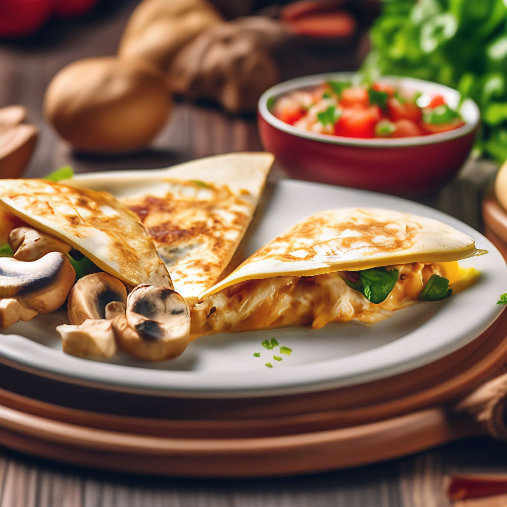 Домашняя Кесадилья с Курицей (острые закуски) и Кесадилья с Грибами - блюда мексиканской кухни