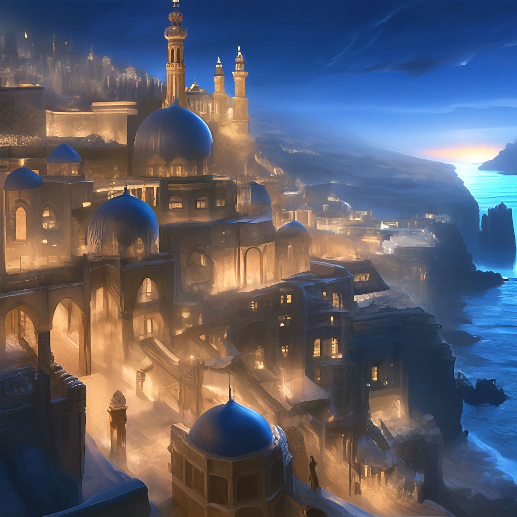 Древний арабский светлый город, …» — создано в Шедевруме