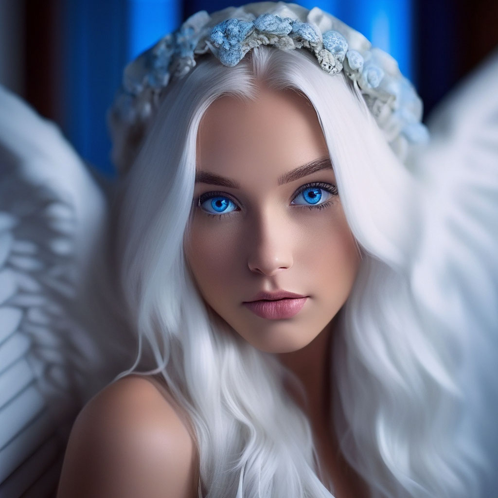 Очень красивая девушка с крыльями …» — создано в Шедевруме