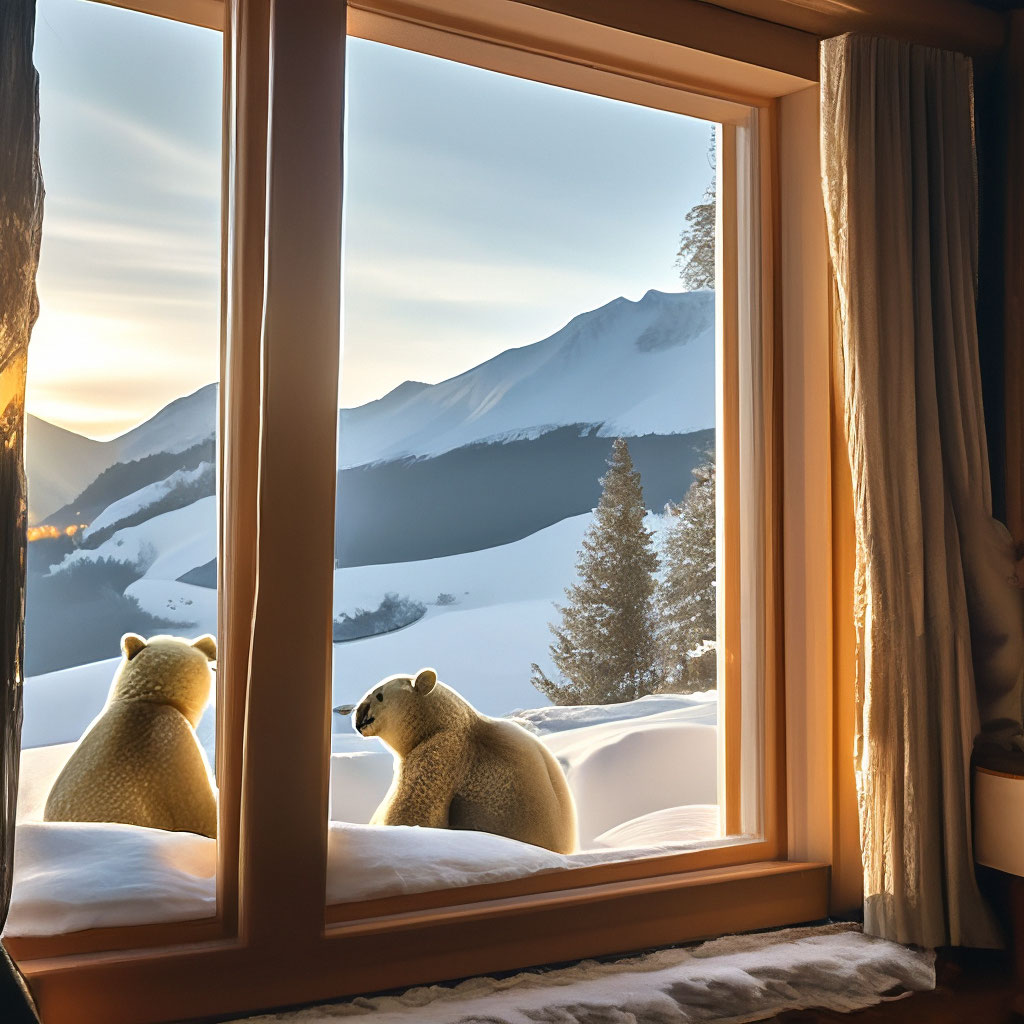 Вид из окна на зимние горы , …» — создано в Шедевруме