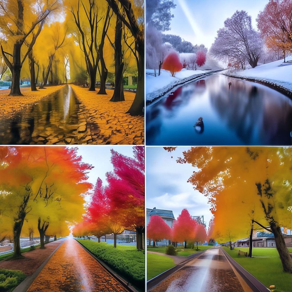 Дерево 4 сезона: весна, лето, осень, зима. Картинки-карточки