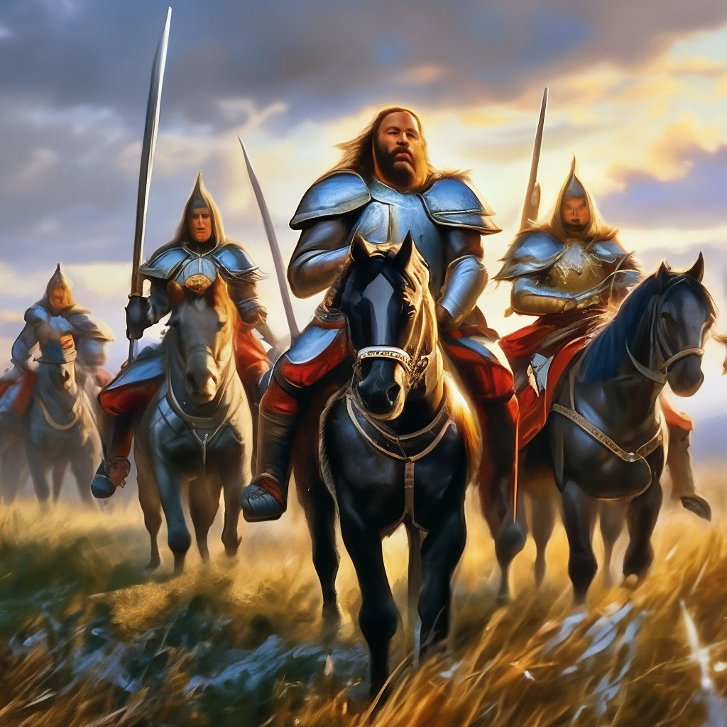 "Russian Russian heroes in …" — image created in Shedevrum