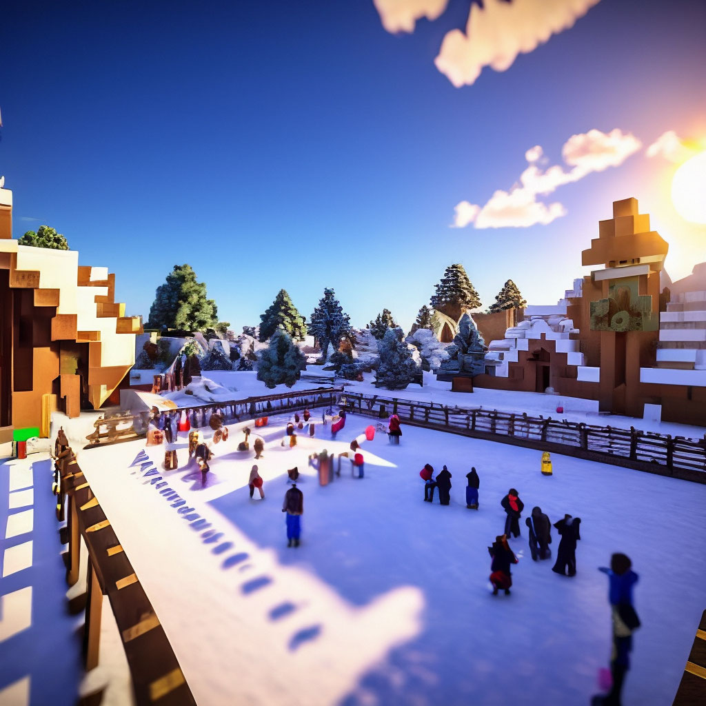 New Year in Minecraft snow …