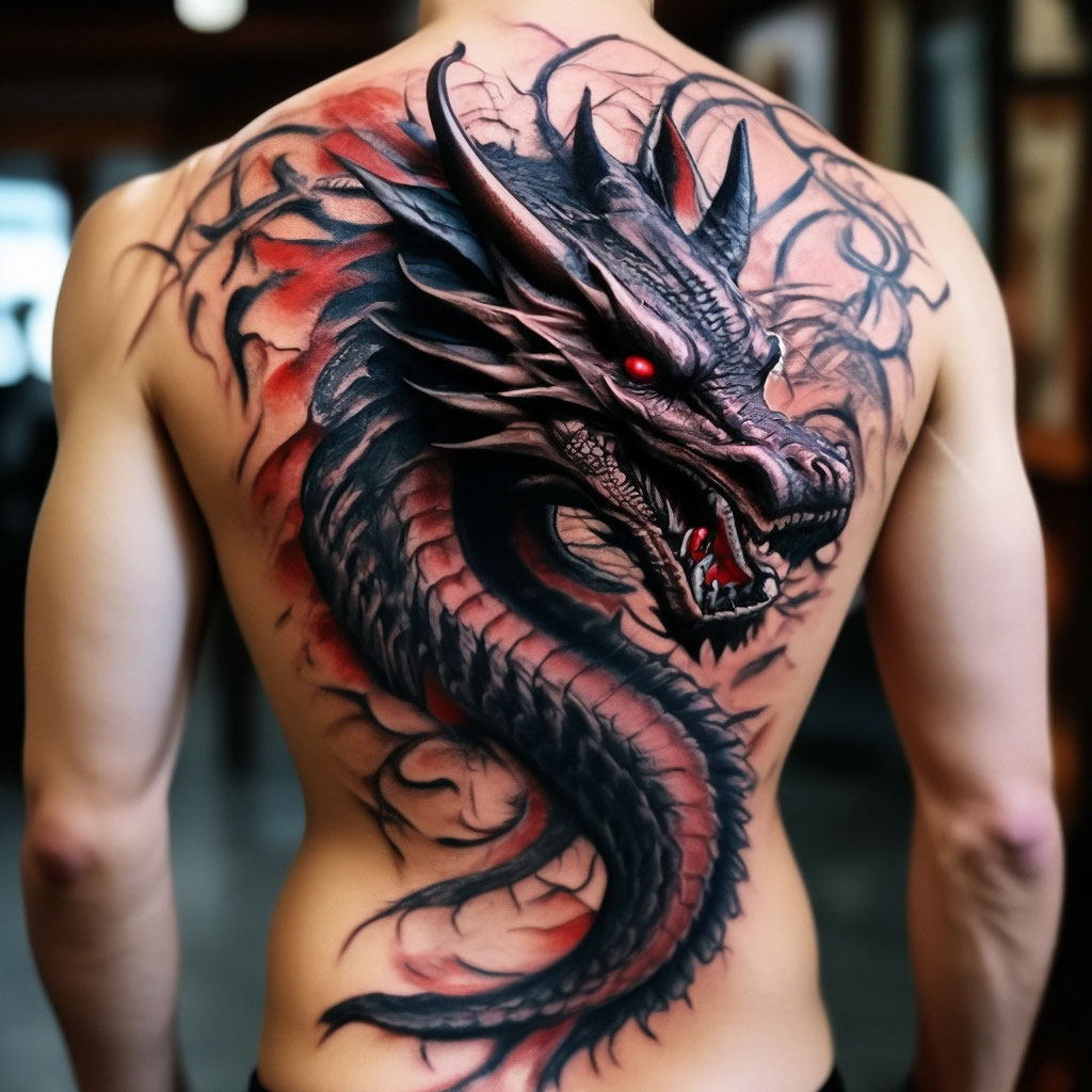 Эскиз дракона на руку