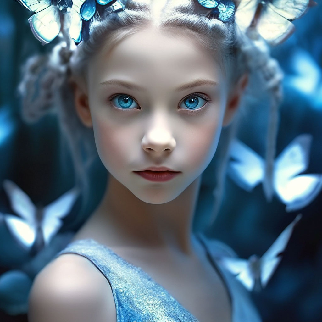 «Холодная бело-голубая девушка …» — создано в Шедевруме