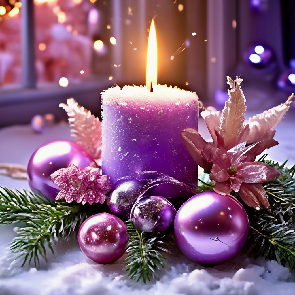 Новогодняя композиция с свечей - Лесная свеча
