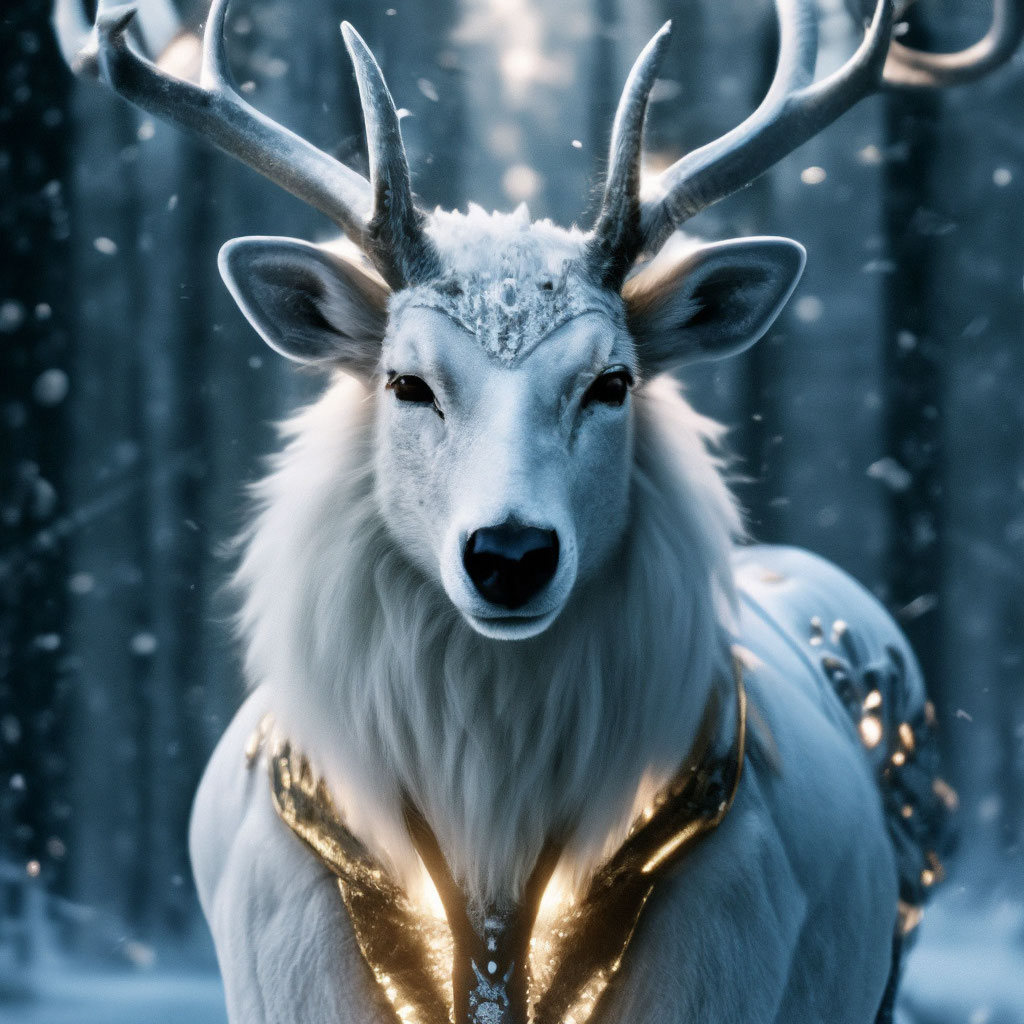 Полярный большой белый олень в …» — создано в Шедевруме