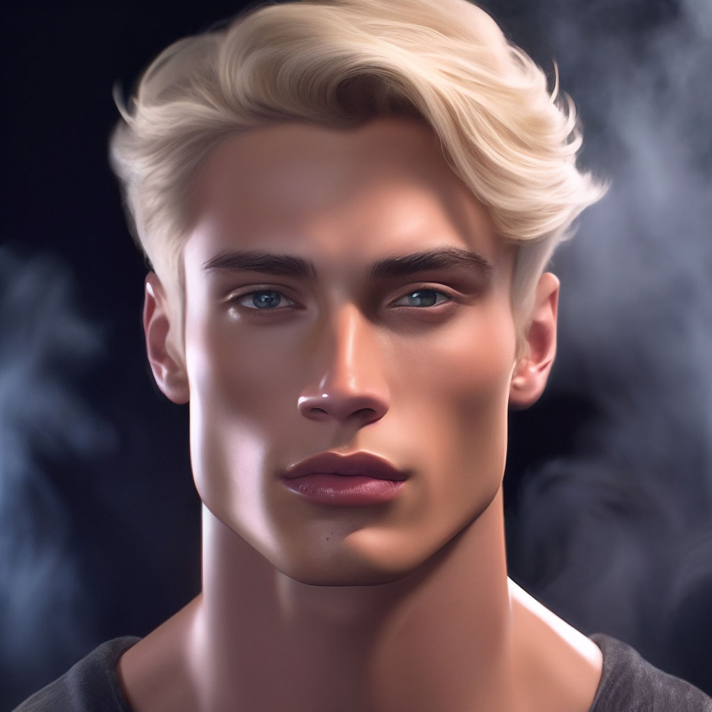 forked-human336: tall older human male muscular build warm honey tone amber  eyes, chiseled face strong jawline stubble, black hair neatly styled and  short