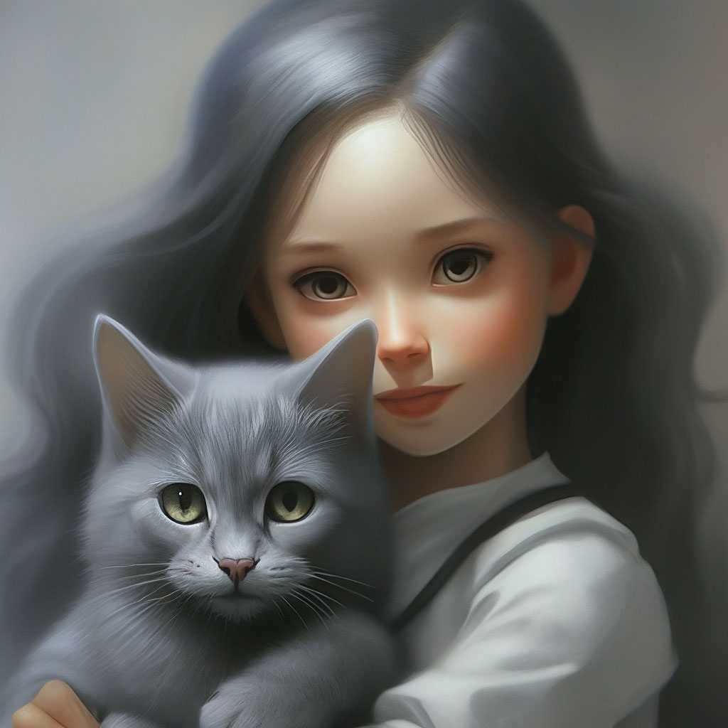 Девочка с кошкой картинка